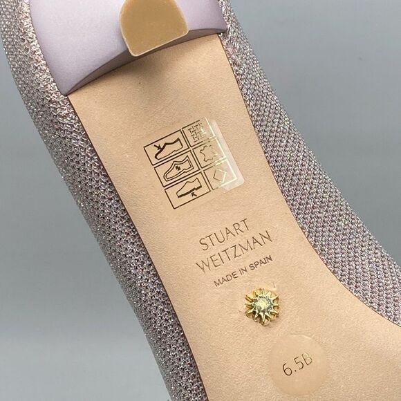 Stuart Weitzman Metallic Kitten-Heel Pumps size 6.5 - Picture 9 of 9